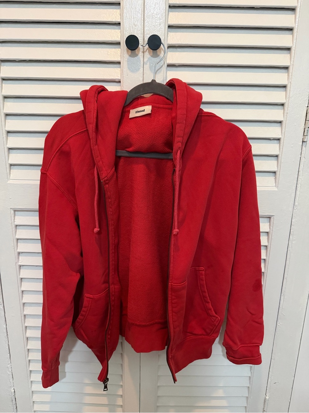 Unisex Elwood Red Zip-Up Hooded Jacket